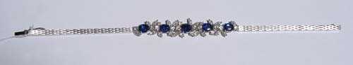 Appraisal: SAPPHIRE AND DIAMOND BRACELET ca White gold Elegant classic bracelet