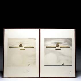 Appraisal: SIGNED DALI CHRIST OF GALA Two colored prints entitled Christ