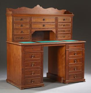 Appraisal: American Victorian Carved Walnut Desk c wi American Victorian Carved