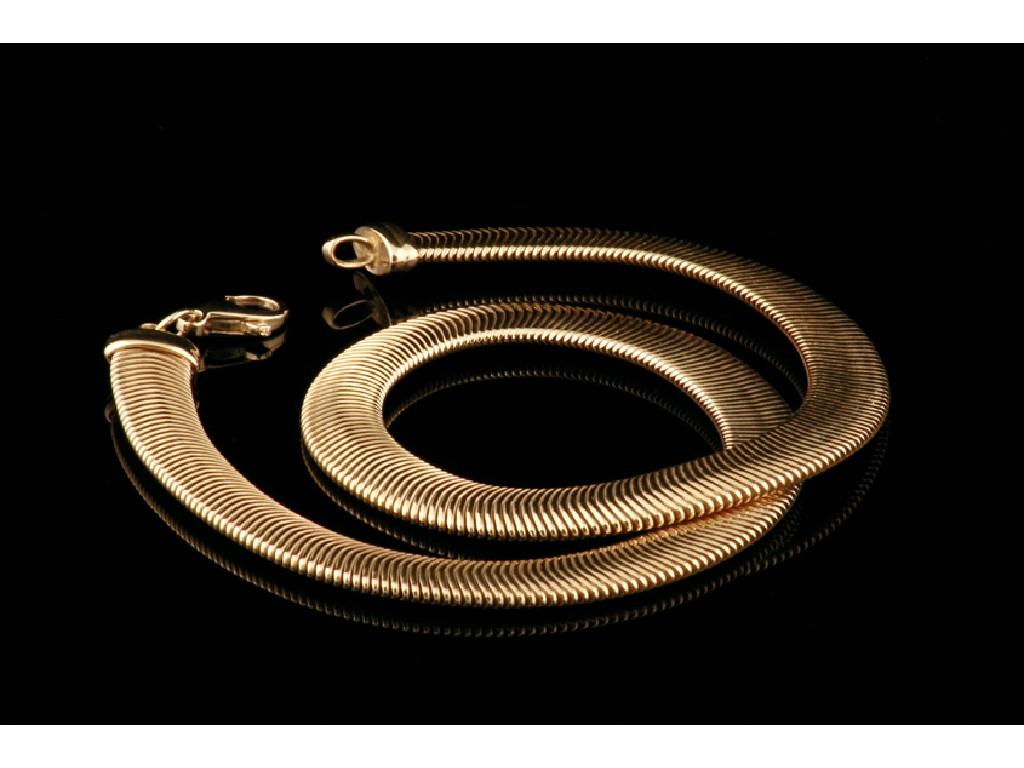 Appraisal: A CT YELLOW GOLD SNAKE LINK NECKLACE with lobster clasp