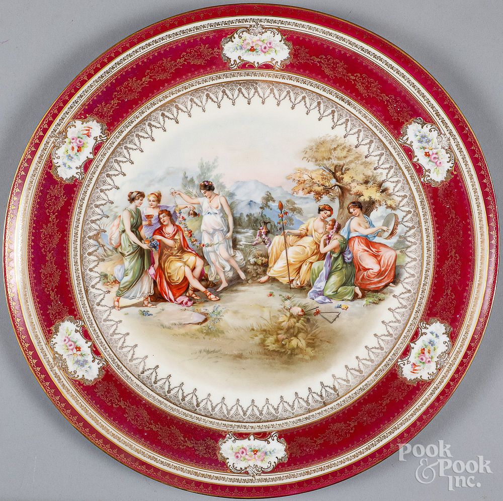 Appraisal: Dresden porcelain charger Dresden porcelain charger dia In-House shipping is