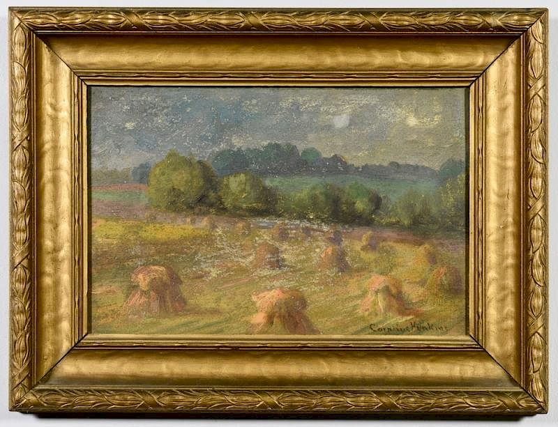 Appraisal: Cornelius Hankins Oil on Board Landscape Cornelius Haly Hankins Mississippi