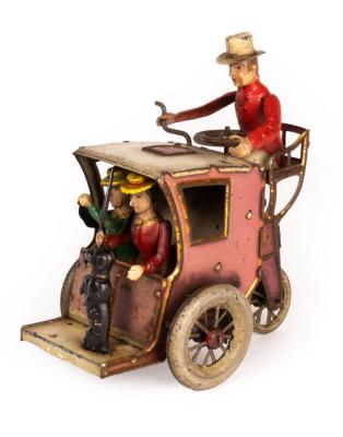 Appraisal: A Lehmann Lila Hansom cab with driver two passengers and