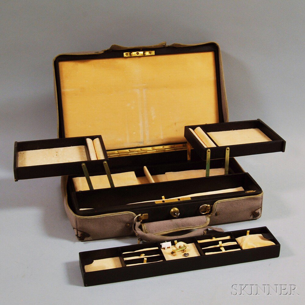 Appraisal: Cartier Fitted Leather Jewelry Box with multiple compartments Estimate -