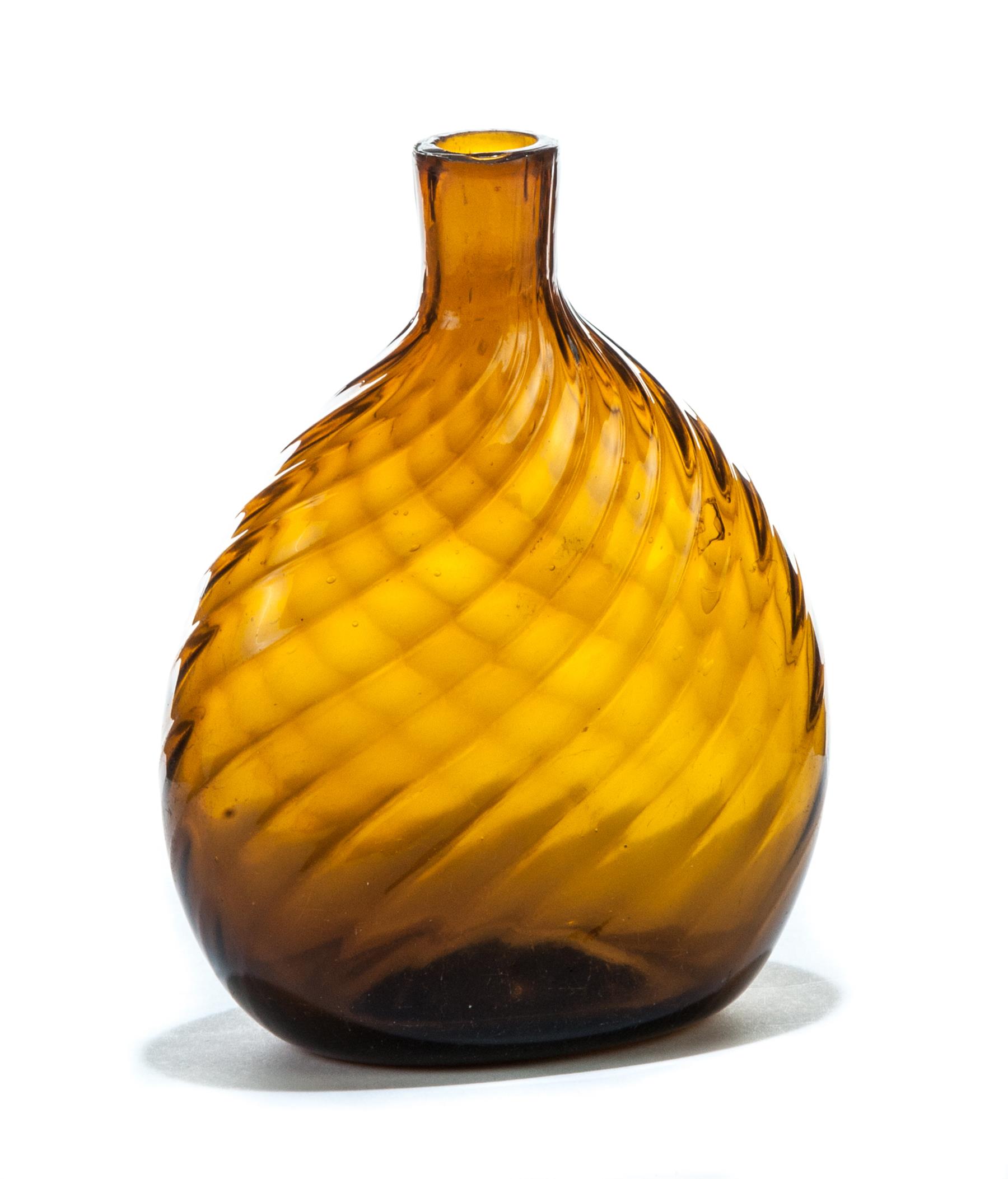 Appraisal: OHIO BLOWN GLASS FLASK Second quarter- th century Amber with