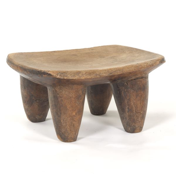 Appraisal: AFRICAN CARVED WOOD STOOL x x Carved wood stool with