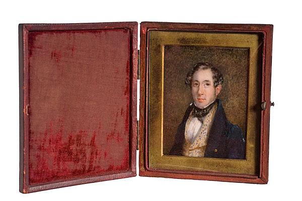 Appraisal: PORTRAIT MINIATURE OF A GENTLEMAN American or English ca -