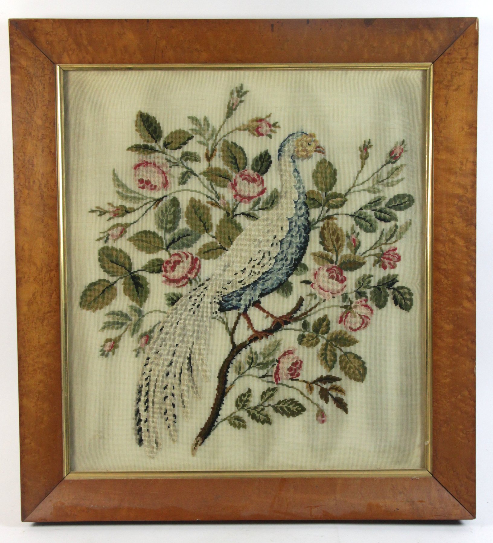 Appraisal: A th Century gros point needlework picture of a bird