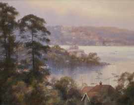 Appraisal: Ramon Ward-Thomson born Manly Sundown oil on board signed 'R