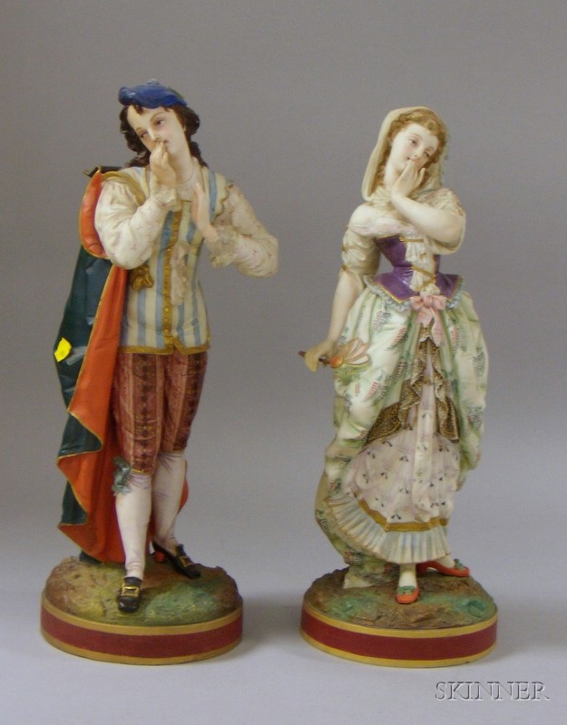 Appraisal: Pair of Porcelain Figures of a Romantic Couple ht in