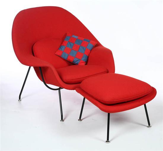 Appraisal: WOMB CHAIR AND OTTOMAN Knoll Associates New York designed by