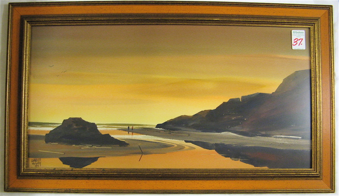 Appraisal: CHARLES MULVEY WATERCOLOR ON PAPER Autumn Tide sunset along the