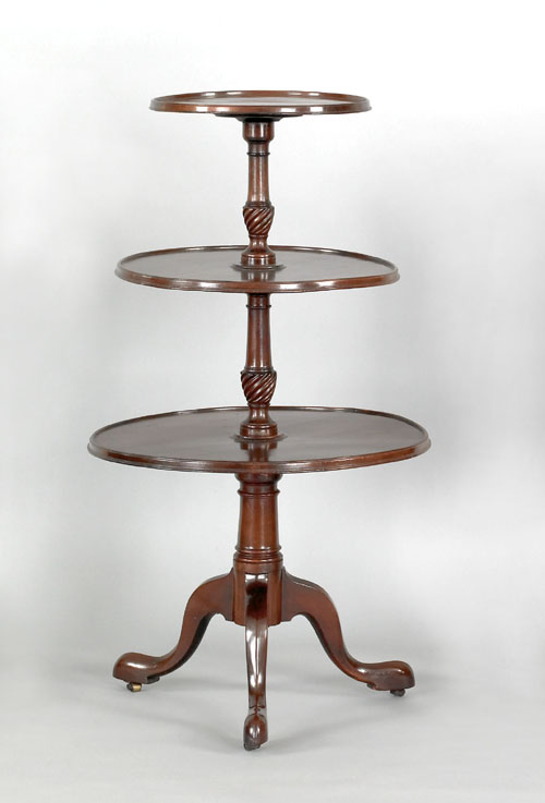 Appraisal: George III mahogany three tier dumb waiter late th c