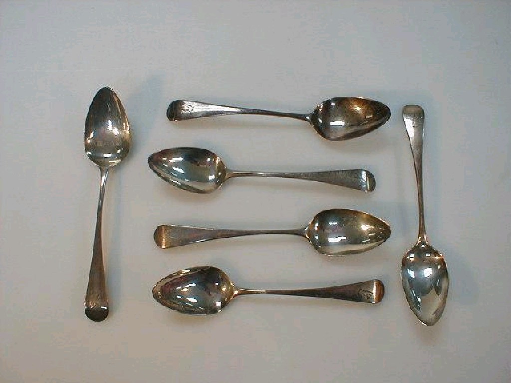 Appraisal: A set of six George III silver teaspoons by Peter