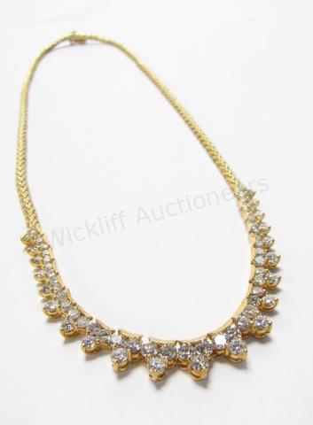 Appraisal: Vintage La Triomphe K yellow gold necklace with sixty-three round