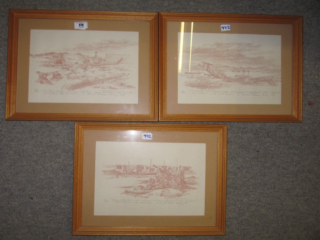 Appraisal: Set of three Limited Edition prints of military interest by