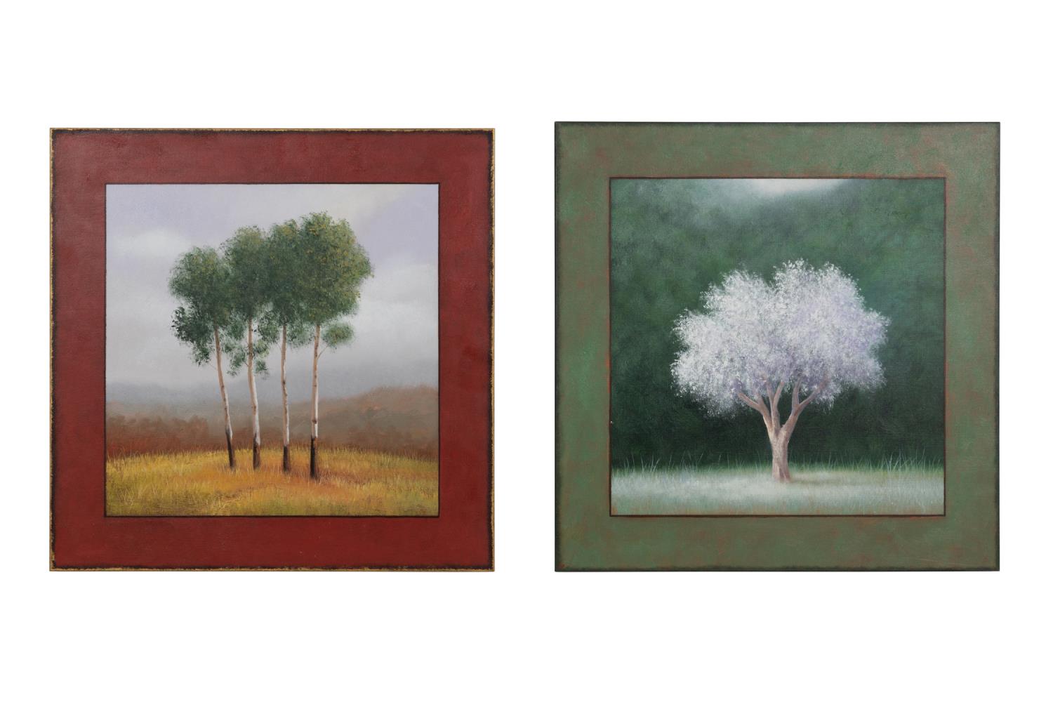 Appraisal: TWO SCOTT DUCE O B TREE PAINTINGS Two Scott Duce