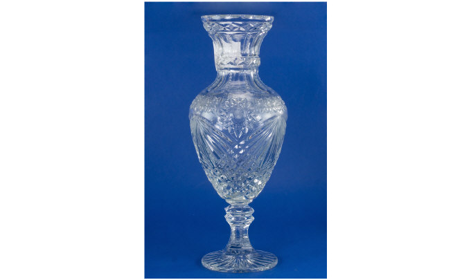 Appraisal: Presentation Cut Glass Vase Inscribed Presented to UMBRO as a