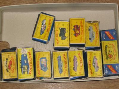 Appraisal: Ten Matchbox models yellow and blue boxes and No Major