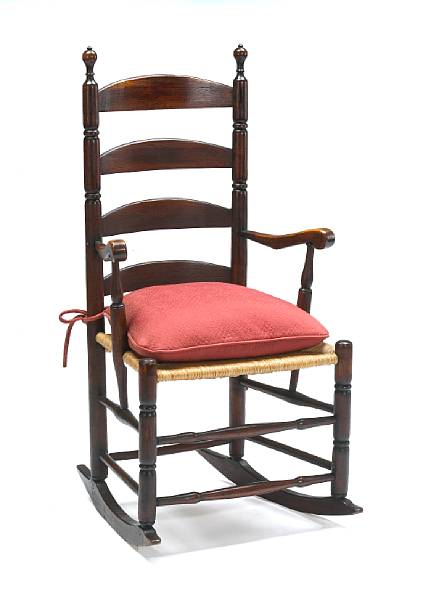 Appraisal: A Queen Anne maple ladder back rocking chair New England