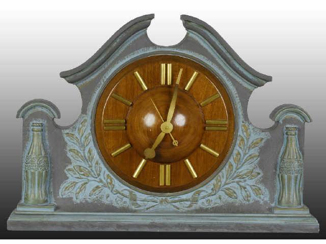 Appraisal: Unusual Coca-Cola Walnut Cast Concrete Clock Description Circa Boardroom clock