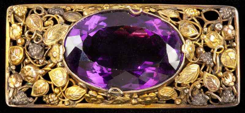 Appraisal: Victorian Amethyst Broochcentering on one oval amethyst approximately carat x