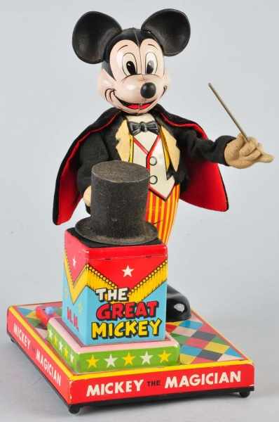 Appraisal: Tin Linemar Disney Mickey Mouse the Magician Toy Description Japanese