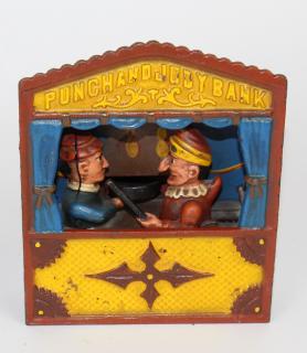 Appraisal: Cast iron Punch Judy mechanical bank Cast iron Punch Judy