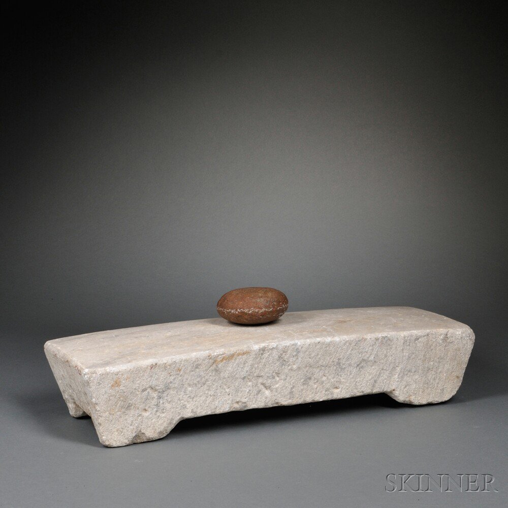 Appraisal: Ironing Stone Korea rectangular limestone block with a smooth top