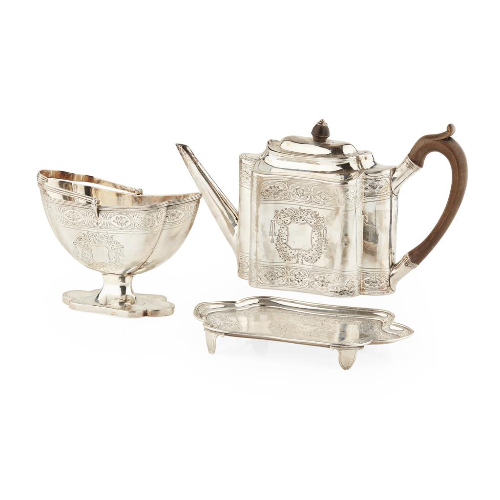 Appraisal: A part George III tea set A Folgleberg London comprising