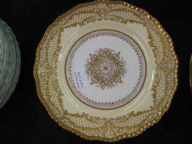 Appraisal: Royal Doulton Porcelain Plates elaborate goldwork on ivory border ''