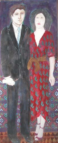 Appraisal: Untitled - Husband and Wife Mixed Media on Paper Winicour