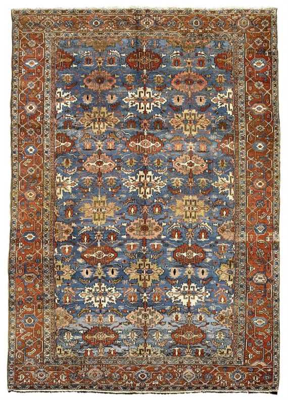 Appraisal: HERIZ SERAPI antique Blue central field patterned throughout with stylised