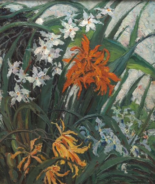 Appraisal: ERNST ZIMMERMAN AMERICAN - x Floral still life Oil on