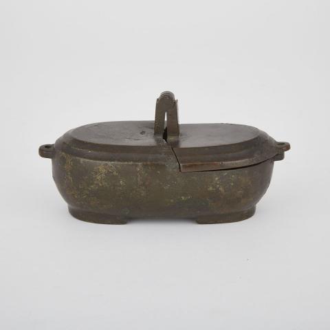 Appraisal: Korean Bronze Oil Vessel th th Century Condition wear consistent