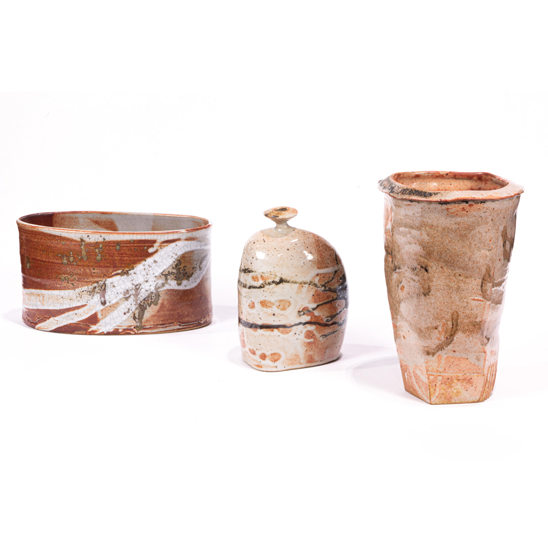 Appraisal: Tom Collins and Cliff Glover Vessels USA glazed stoneware the