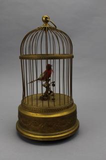 Appraisal: Antique French Bird Cage Music Box Antique French Bird Cage