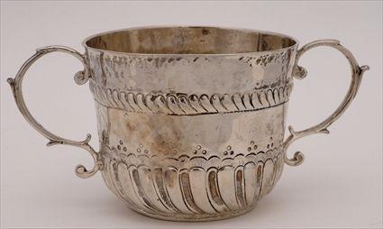 Appraisal: JAMES II SILVER TWO-HANDLED CUP WITH LATER ARMORIAL Marks H