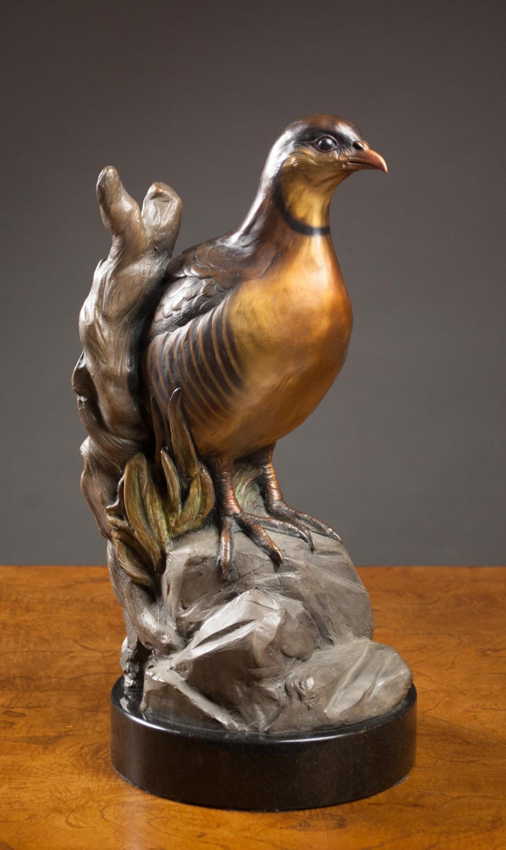 Appraisal: RIP CASWELL Oregon born bronze sculpture Twickenham Treasure a chukar