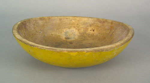 Appraisal: New England yellow treen bowl th c h dia