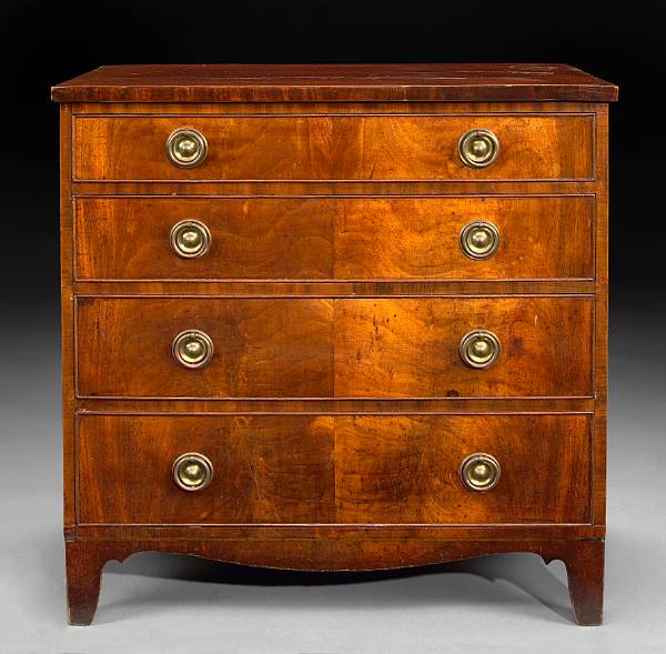 Appraisal: A diminutive Regency mahogany chest first quarter th century The