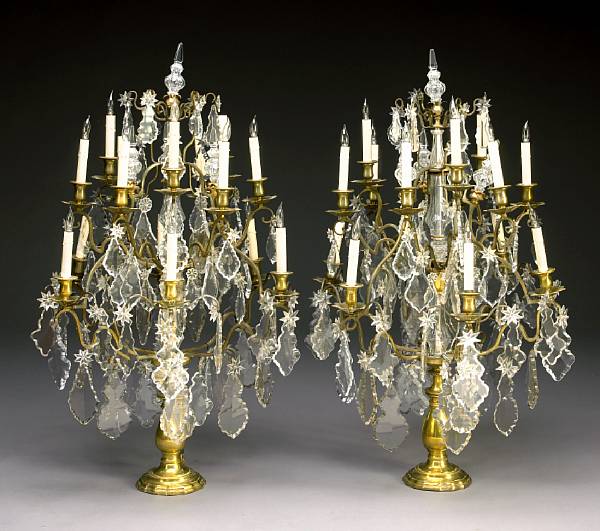 Appraisal: A pair of Napoleon III gilt bronze and cut glass