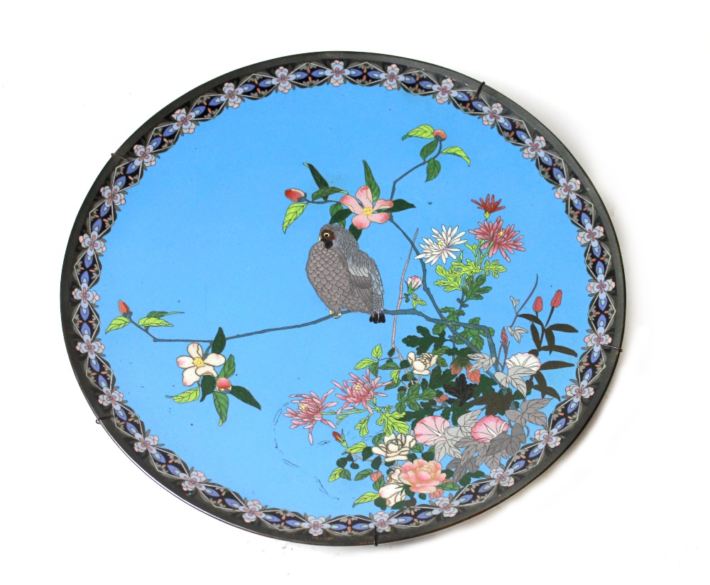 Appraisal: A large Japanese cloisonn dish Meiji period decorated with an