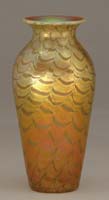 Appraisal: KEW BLAS IRIDESCENT VASE Iridescent gold with green fishnet decoration