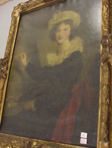 Appraisal: th C oil on canvas portrait of a female artist