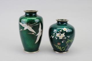 Appraisal: Japanese Sato Cloisonne Vases Japanese Sato Cloisonne Vases Marked on