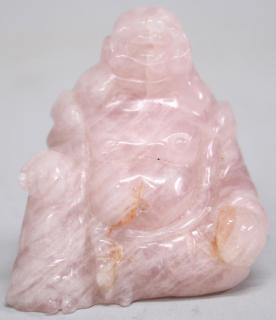 Appraisal: Chinese Rose Quartz Hotai Sculpture The small Laughing Buddha in