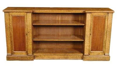 Appraisal: A George IV burr oak inverted breakfront bookcase with an