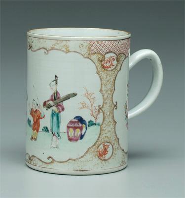 Appraisal: Chinese export porcelain mug ladies in exterior setting th century