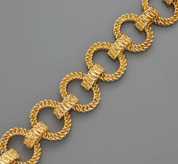 Appraisal: An eighteen karat gold woven link bracelet Tiffany amp Co